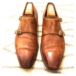 Magnanni double monk strap walnut